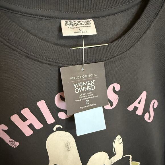 Grayson Threads Peanuts Holiday Sweatshirt, Dark Grey, NEW W TAGS ~ Large - Picture 3 of 8